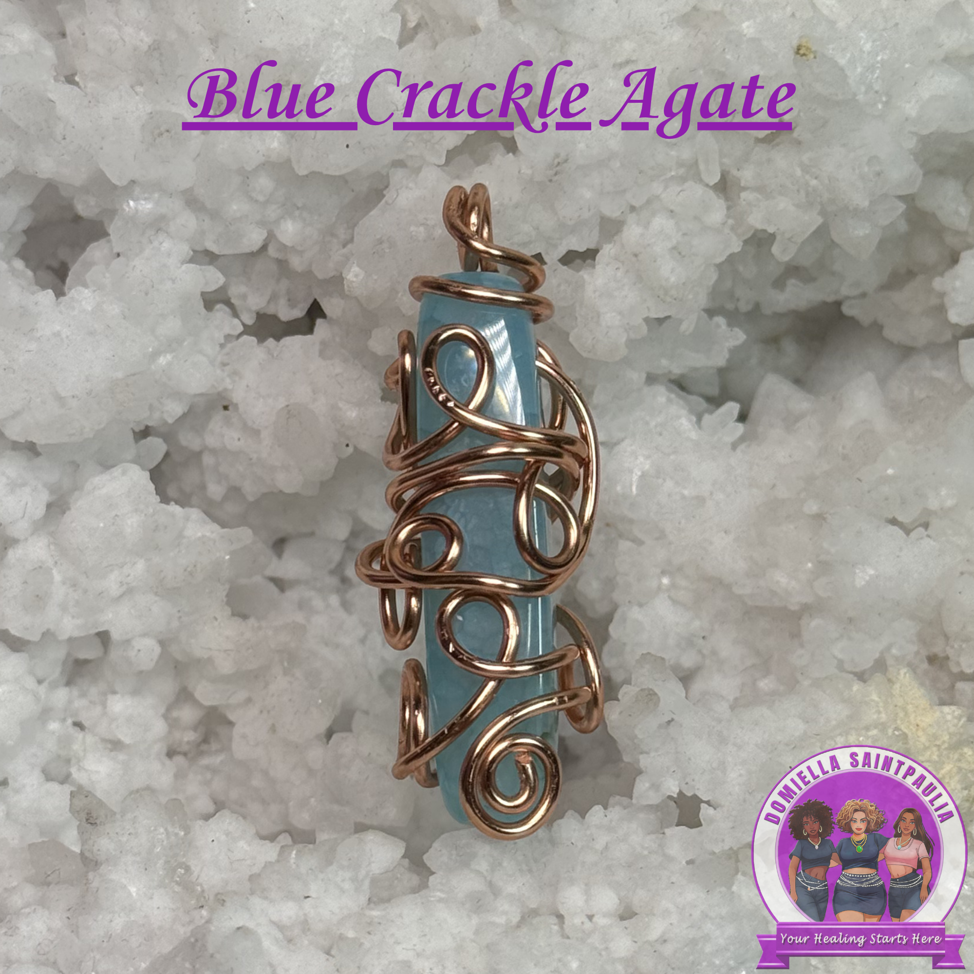 Blue Crackle Agate